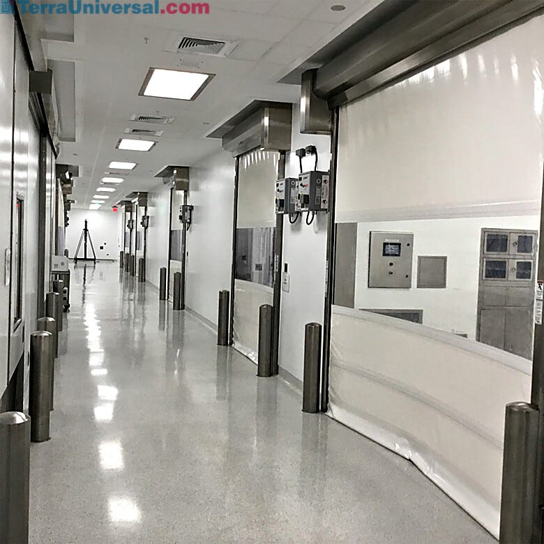 Rite-Hite ISO-Clean® roll-up doors deliver lasting durability and superior contamination control for cleanroom environments