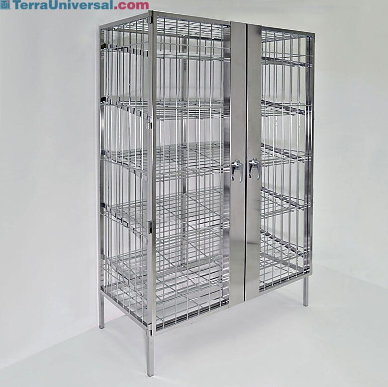 Stainless steel security storage cabinet with a 40 (20 mm) wafer box capacity | 6012-71 displayed