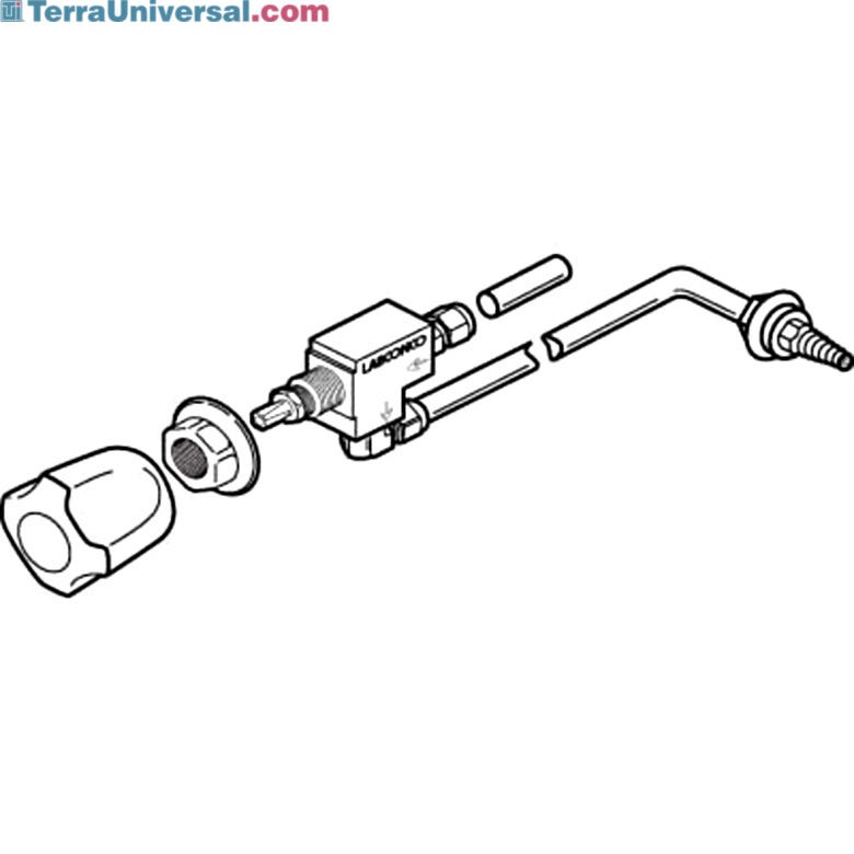 Illustration of the standard service fixture kit for fume hoods | 3644-80 displayed