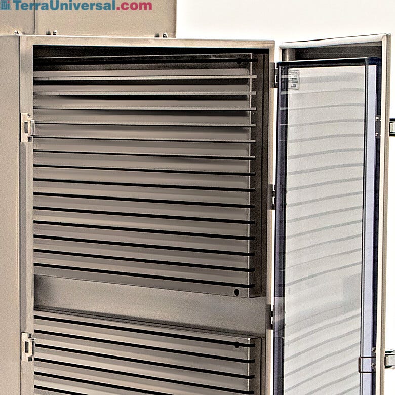 Stainless steel shelf rack mounted to standard passthrough | 1993-48A displayed