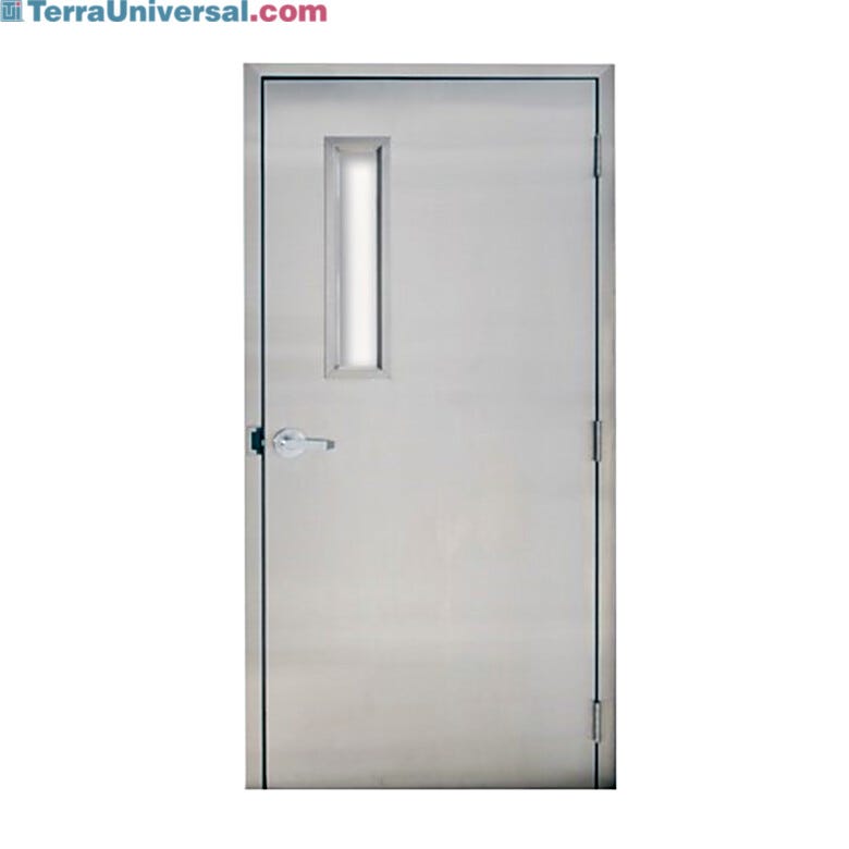Durable stainless steel swinging door with seamless surface and chemical-resistant construction  |  1999-57 displayed
