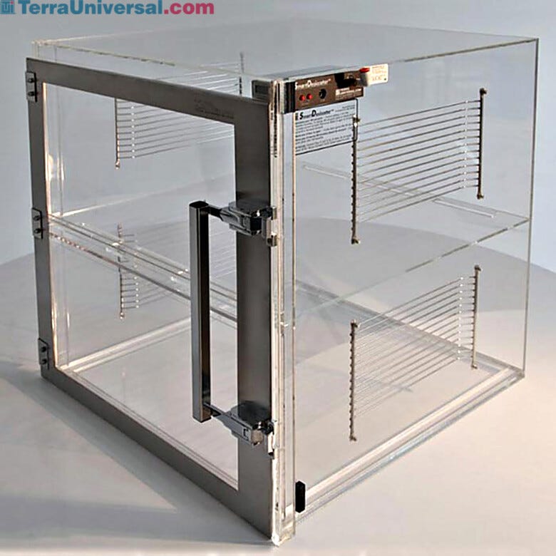Smart nitrogen dry box, acrylic, 2 chambers with automatic RH control | 1911-18D displayed