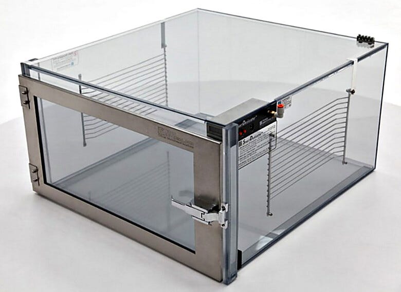 Smart nitrogen dry cabinet, static-dissipative PVC, 1 chamber with automatic RH control | 1911-46A displayed