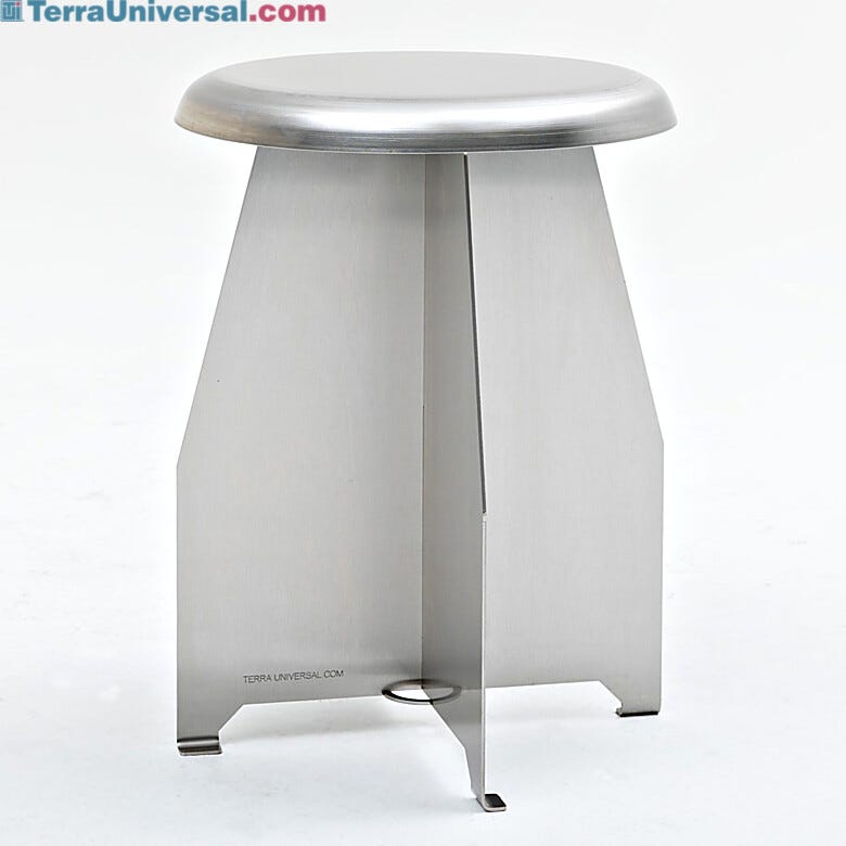 Electropolished stainless steel cleanroom stool with seamless, crevice-free construction for easy sterilization  |  2807-PP-11 displayed