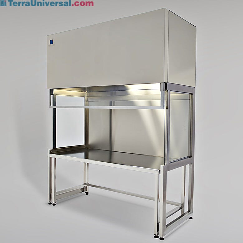 Stainless steel fume hood includes 10