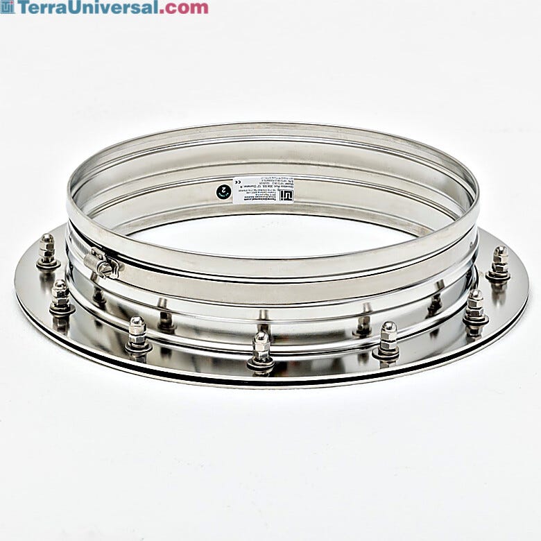 Exterior of 304 stainless steel glove port; 12