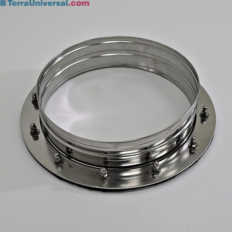 Exterior of 304 stainless steel glove port; 12