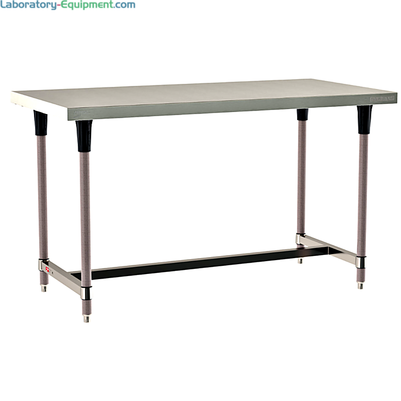 Standard 304 Stainless Steel TableWorx Work Tables with Microban antimicrobial Metroseal Legs and I-Frame by Metro; with mobile options  |  1543-PP-01 displayed