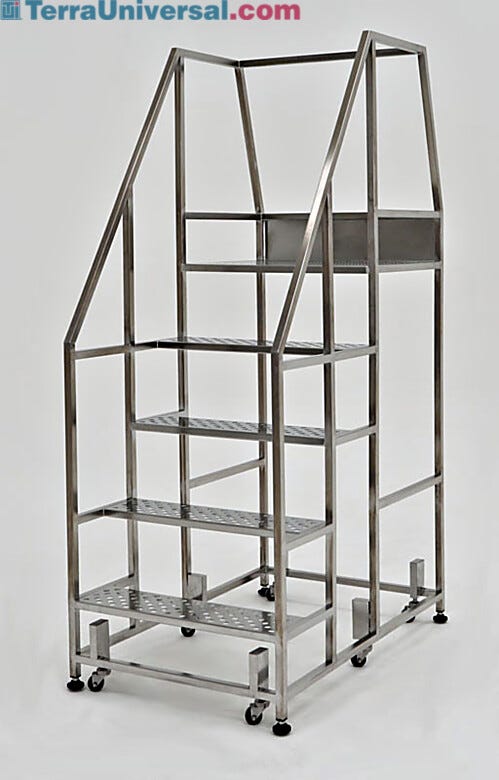 Five-step BioSafe step stairs with safety railing. | 2805-87 displayed