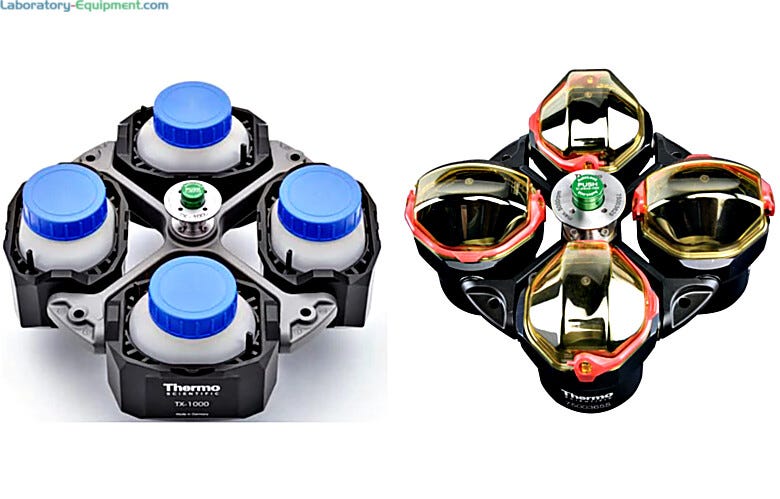 Wide range of Swinging Bucket Rotors compatible with general purpose centrifuges by Thermo Fisher Scientific; optional biocontainment lids available