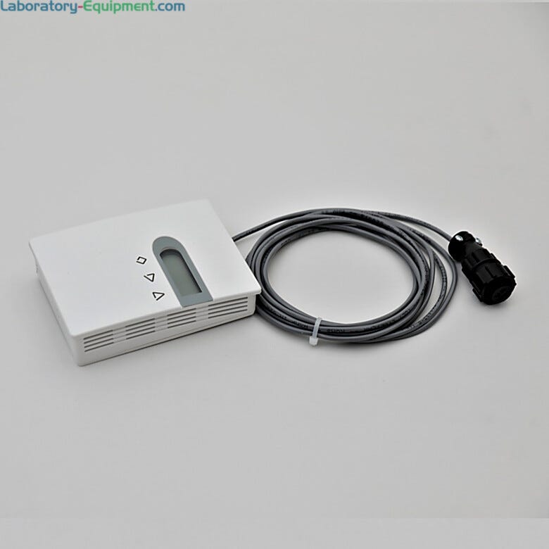 Temp/RH sensor for cleanroom monitoring is mounted in room; connects to Distributed Sensor Modules (DSM) box  |  6708-03 displayed