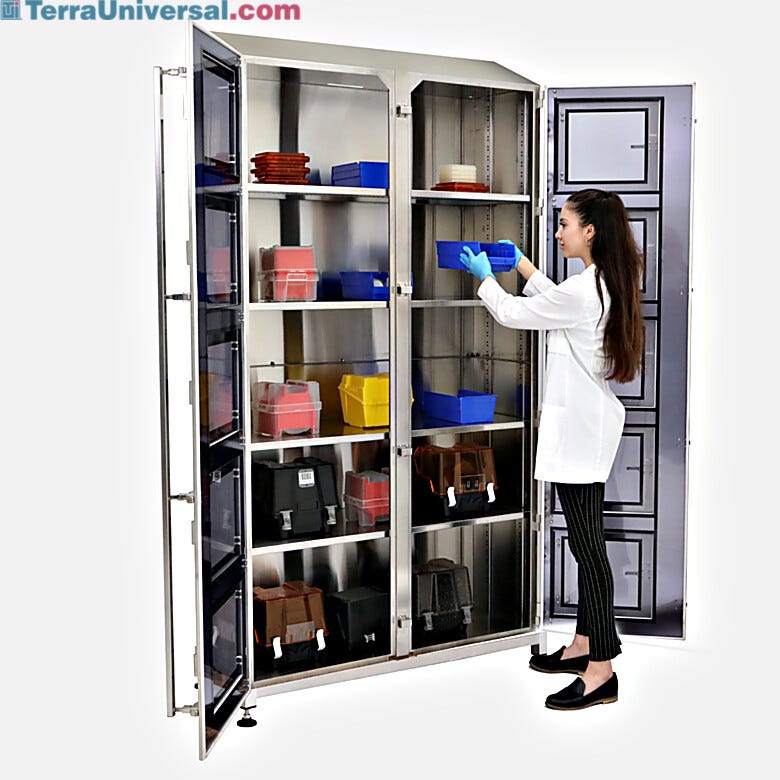 データーカウンターRook Premium Extra-Large Stainless Steel Desiccator Cabinets, Double Door Bulk