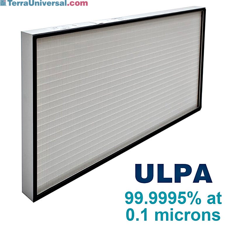 Ultra Low Particulate Air Filter is rated  99.9995% efficient @ 0.1 µm diameter particles  |  6601-28 displayed