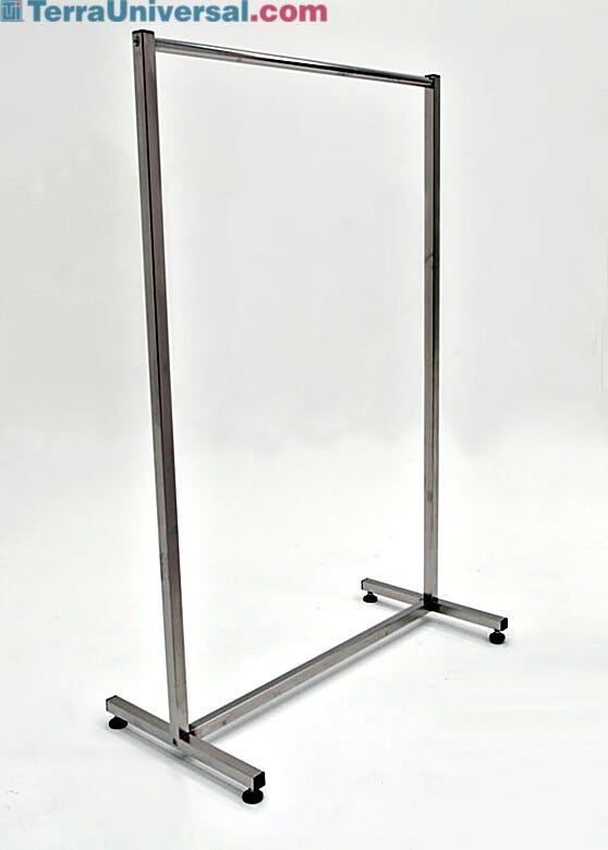 Stainless Steel Sliding Position ISO 5 Garment Storage Rack | 9230-00 displayed