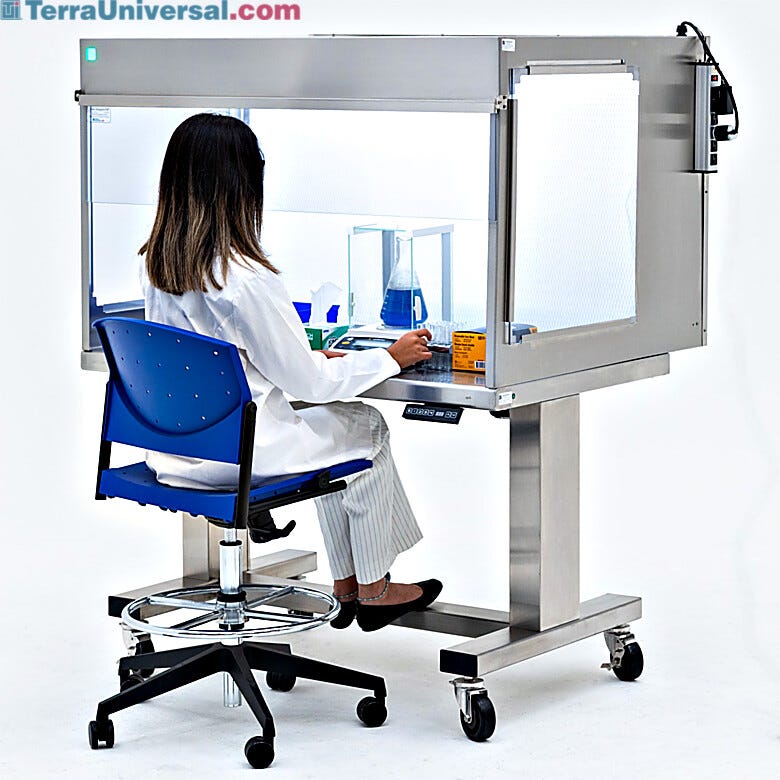 Laminar flow hood delivers a continuous stream of HEPA-filtered air across the work surface, protecting sensitive samples from particulate contamination | 1675-4842-SS-SD displayed