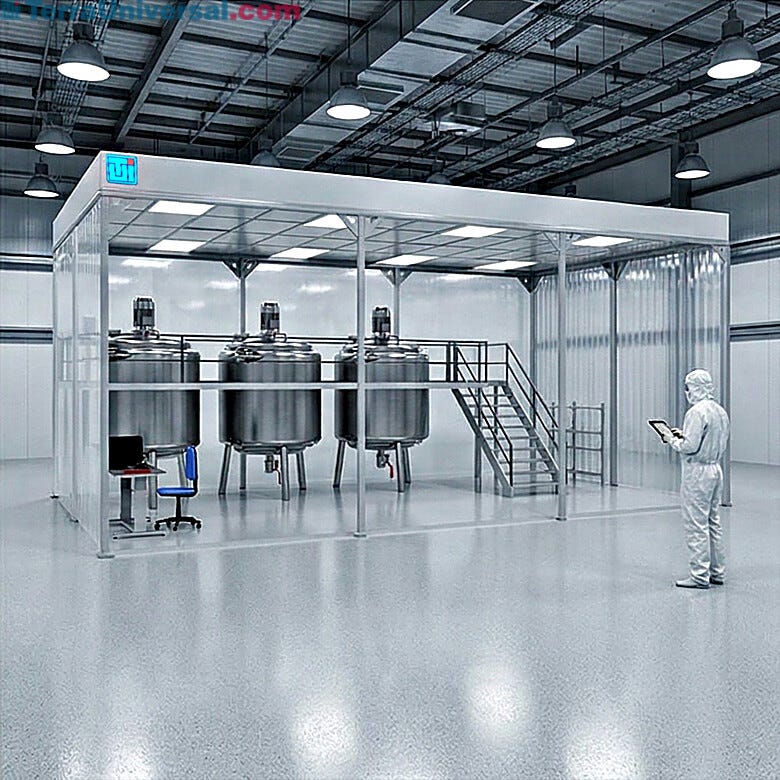 Contamination-controlled high bay cleanroom with extended vertical clearance for tall equipment and large systems | 6604-PP-07 displayed