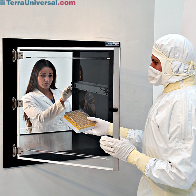Acrylic ValuLine® pass-through chambers combine value and functionality; included interlock prevents cross-contamination | 2634-17A displayed