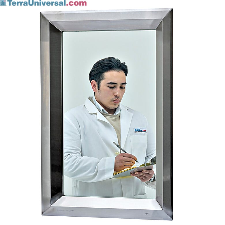 Center-mount window features stainless steel with welded corners to resist corrosion and reduce contamination risk | 6611-15-2436 displayed