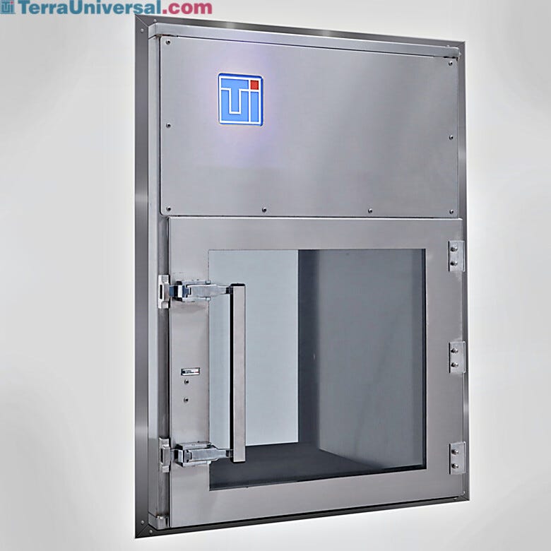 Pass-through chamber with recirculating HEPA filtration, internal chamber dimensions 24