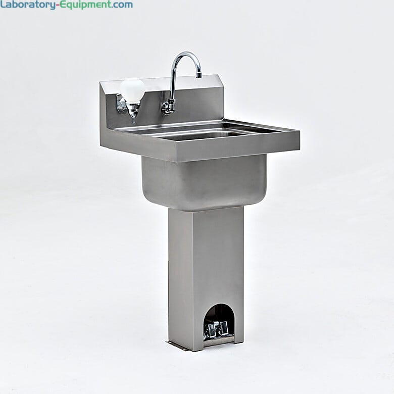 Stainless Steel Pedestal Foot Valve Sink   |  1372-90A displayed