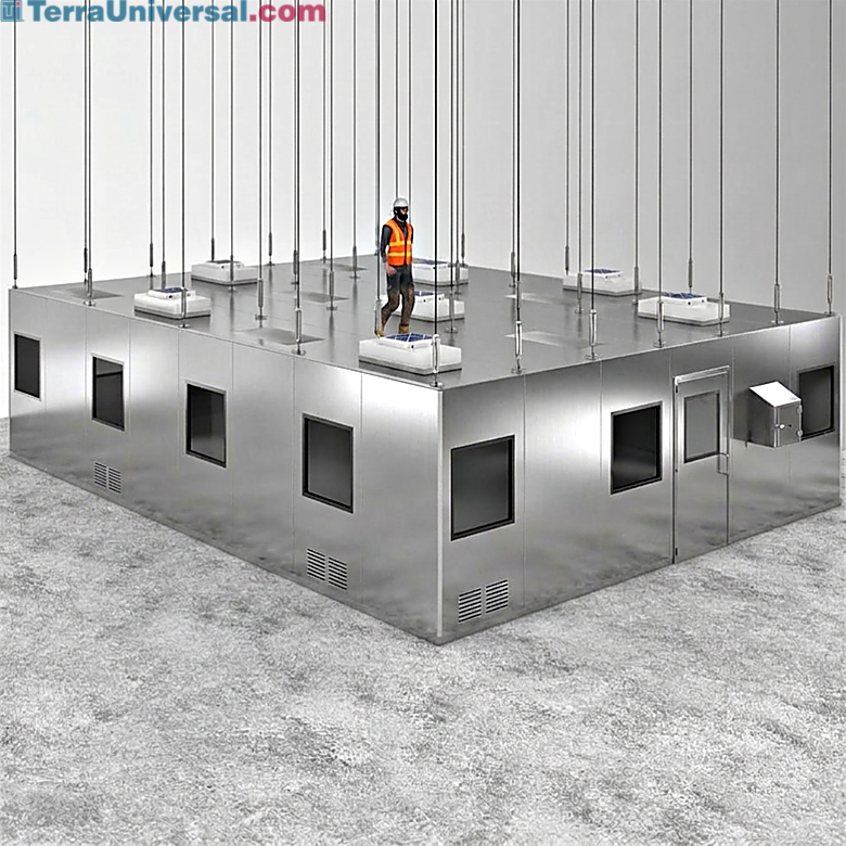 Terra's BioSafe® Stainless Steel Ceiling Panels are fully walkable, self-spported or suspended from facility ceiling  |  6603-67-SS displayed