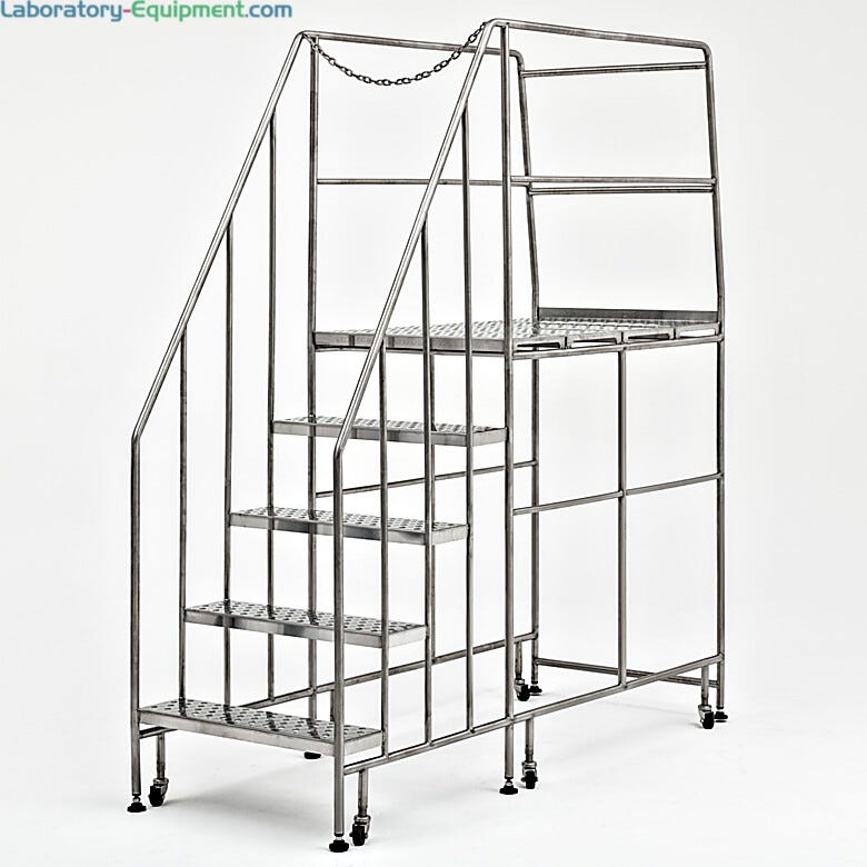 Terra’s BioSafe® 5 step ladder includes an extra-wide top step to provide ample space for safe and comfortable movement  |  2805-88B displayed
