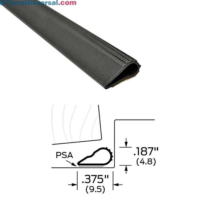 Self-adhesive backing makes installation fast and tool-free, bonding instantly to door frames for a precise, gap-free fit  |  5050-42 displayed