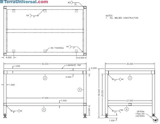 Stand; Support, Powder-Coated Steel, for 30''D Pharmaceutical Glove Box | 1694-81 displayed