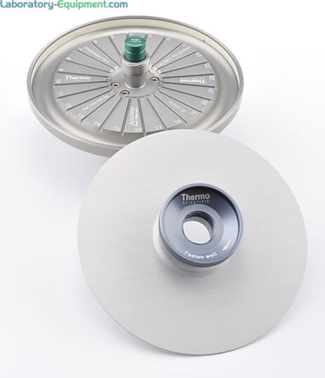 Designed to hold the sample containers at a constant angle relative to the central axis.  |  1717-16 displayed