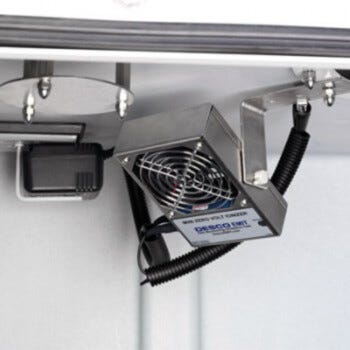Circulates ionized air inside the glove box to neutralize static charge | 3643-29 displayed