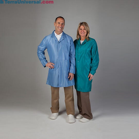 Uniform Technology long labcoats are offered in Gray, White and NASA Blue  |  4954-06A displayed