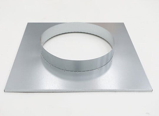 Duct Flange Adapter for Narrow FFUs; 12" dia, 14.25" W x 19.625" D x 2" H, galvanized steel