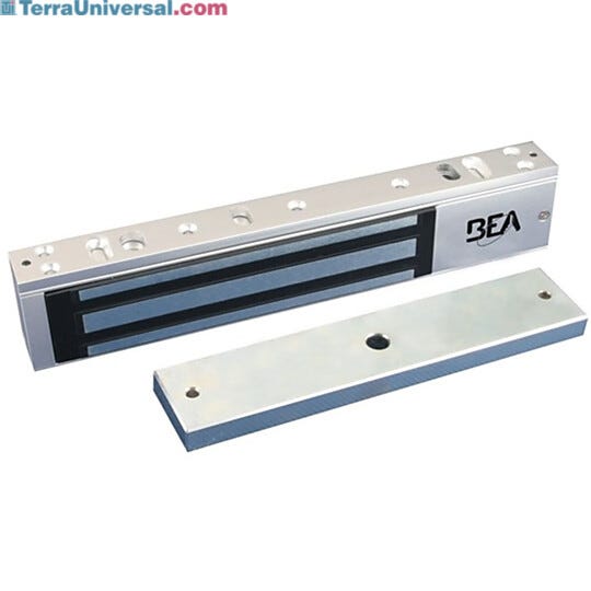 Electromagnetic lock with 600lb holding capacity installs above door; connects to door interlocking module and engages when a dependent door opens  |  5050-55 displayed