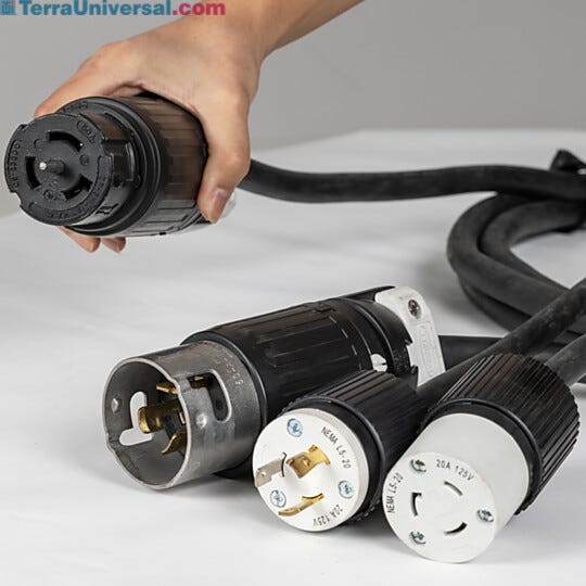 Industrial twist-lock plugs and receptacles provide instant, safe, and secure power connection to all PDMs | 6600-29-M displayed