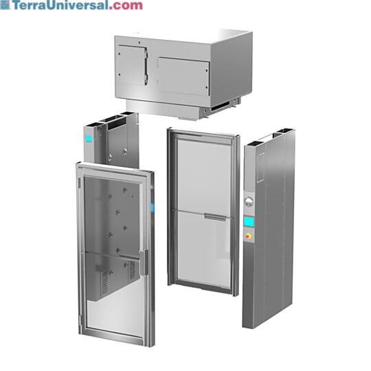 Knock-Down Air Showers are disassembled into sections for installation in areas with limited access due to small doorways or narrow hallways  |  6010-14-KD displayed