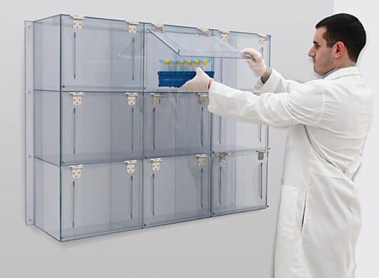 Static-dissipative PVC cabinet stores supplies, works-in-progress (WIPs) or personal property | 4105-02 displayed