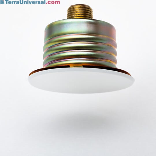 Recessed sprinkler head with a white cover plate for easier cleaning  |  6600-90 displayed