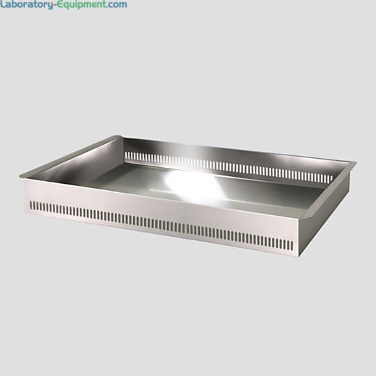 304 Stainless steel solid-bottom tray with extra depth for desiccators 21.3" W x 14.5" D x 2.6" H | 1977-04 displayed