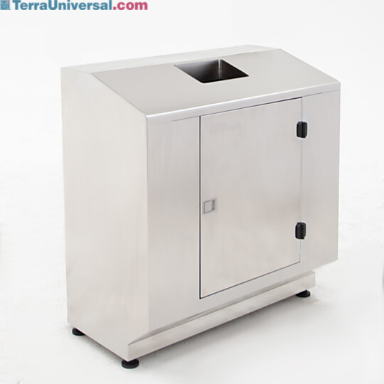Terra's ISO-5 rated BioSafe® stainless steel waste base provides an easier cleaning, minimizing particle and microbial accumulation. | 4951-36A-2 displayed