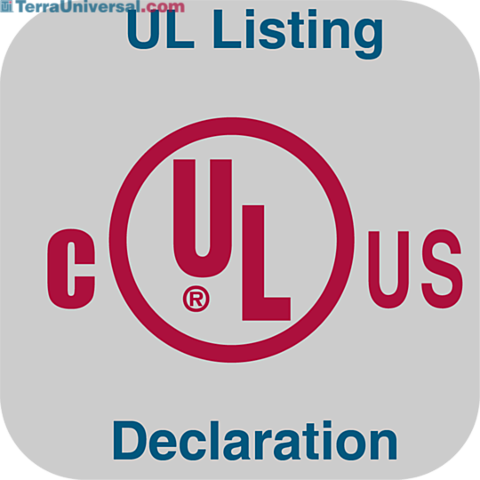 UL Listing Declaration for Desiccator, Storage Cabinets, Gloveboxes