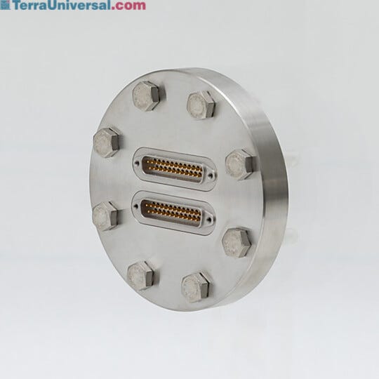 Multi-pin feedthrough on an arcylic vacuum chamber | 5235-62 displayed