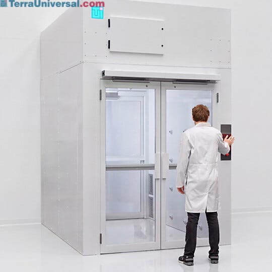 Automatic double doors facilitate pallet movement through while maintaining ISO air integrity | 6010-80A displayed