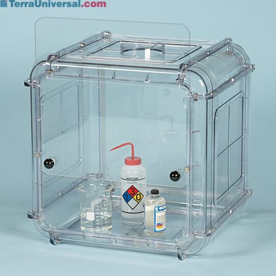 The 1x1 Bel-Art Clear View Fume Hoods are compact and extremely easy to set up, only requiring connection to an existing exhaust system | 3308-23 displayed