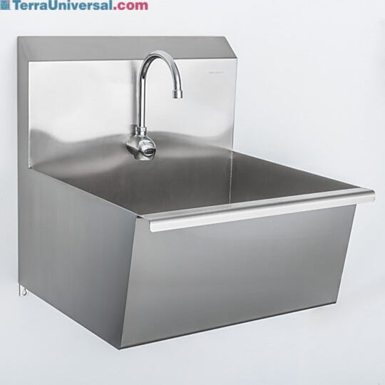 Automatic faucet facilitates touchless hand washing to minimize points-of-contact  |  1373-50A displayed