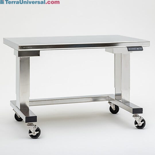 Fully enclosed adjustable height work station suited for critical environments. Electropolished finish optional. | 9605-34-E displayed