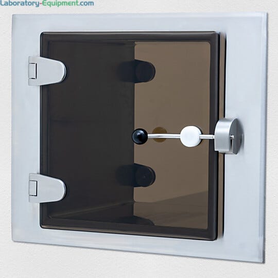 Bronze tempered glass pass-through window helps block UV rays, reducing glare and lowering cooling costs  |  9999-BronzeTempGlass displayed