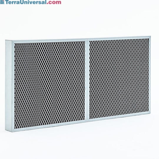 2x4 foot Fan Filter Unit filter with stainless steel housing and grille containing compressed activated carbon in honeycomb form factor for chemical air scrubbi  |  1716-10 displayed