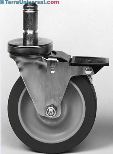 Stainless steel cart casters. Product details may differ. | 2650-97 displayed