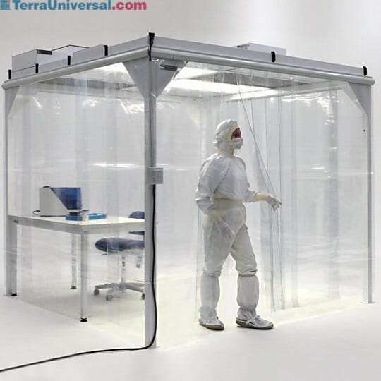 Curtain panels mounted in a ValuLine® Softwall Cleanroom.  |  1320-34 displayed