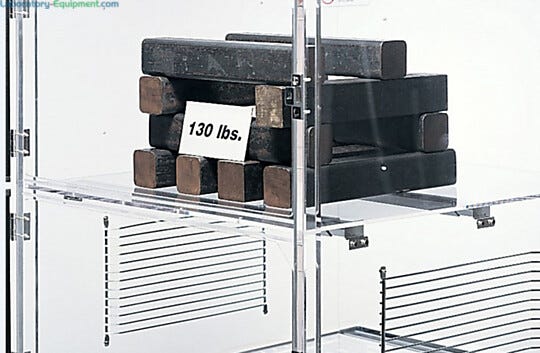 Shelf supports ensure that this plastic chamber holds weight  |  2200-21 displayed